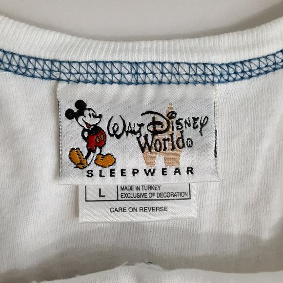 Disney Parks WDW Vintage Mickey Embroidered Pajama Set Wide Leg Pants Cami Top L - Picture 10 of 13